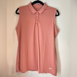 Nike Women's Dri-Fit Sleeveless Coral Golf Polo Shirt